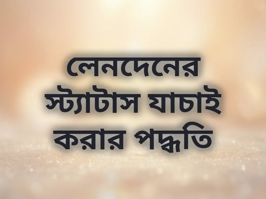 লেনদেনের স্ট্যাটাস যাচাই করার পদ্ধতি